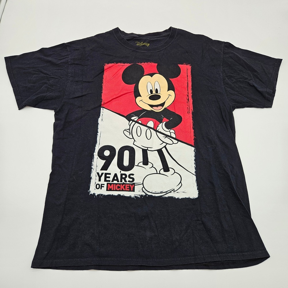 Disney Mickey Mouse 90 Years‎ Of Mickey Graphic T Shirt Black L G